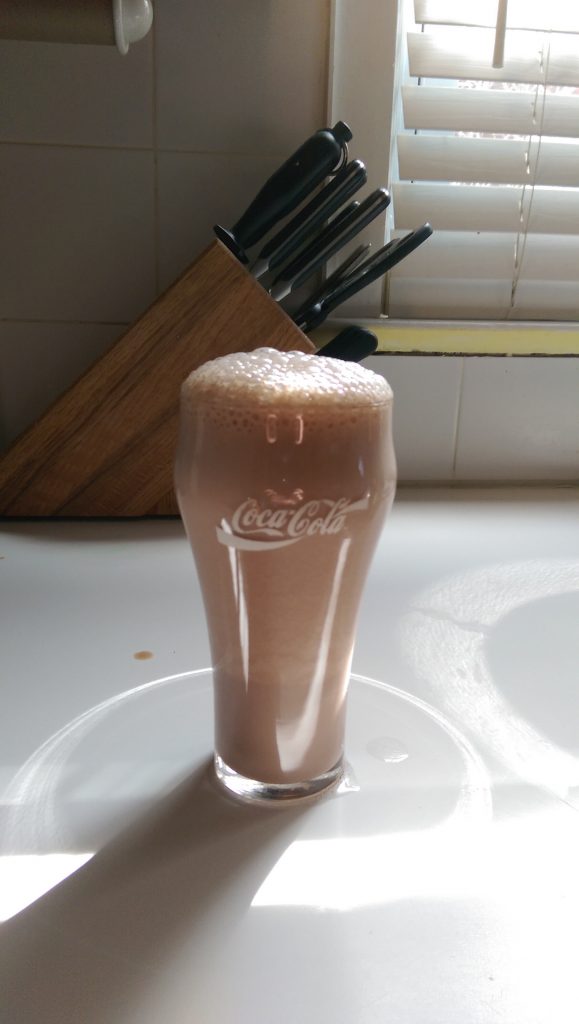 A glass full of Home Made Chocolate Soda